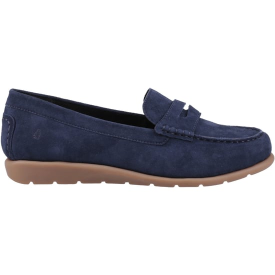 Hush Puppies Shelby Suède Dames Navy Instappers - Image 5