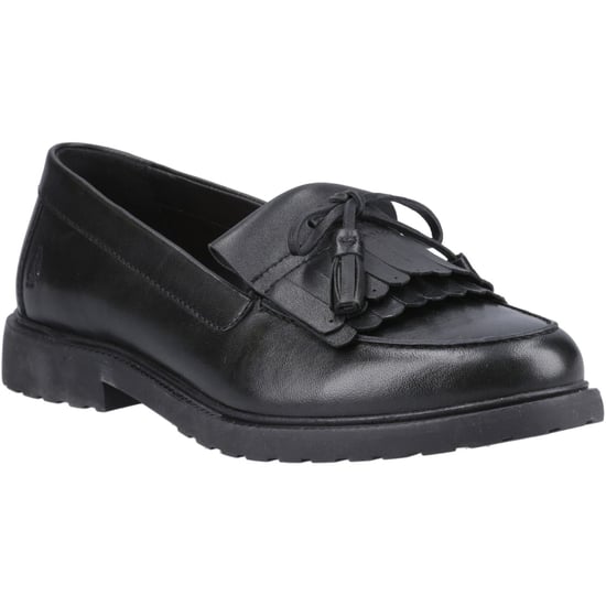 Hush Puppies Verity Kiltie Leren Dames Zwarte Instappers - Image 1