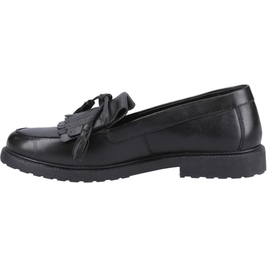 Hush Puppies Verity Kiltie Leren Dames Zwarte Instappers - Image 4