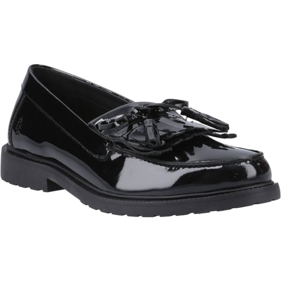 Hush Puppies Verity Kiltie Leren Dames Zwarte Instappers - Image 1