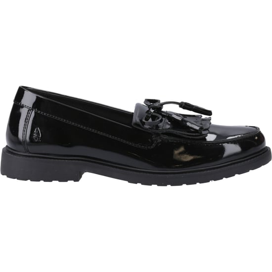 Hush Puppies Verity Kiltie Leren Dames Zwarte Instappers - Image 5