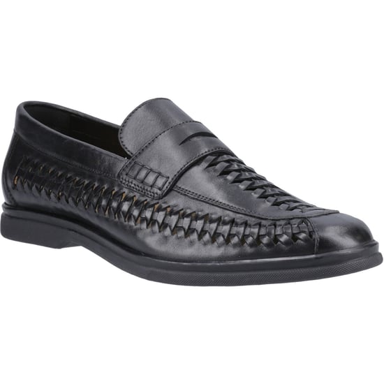 Hush Puppies Bowie Leren Heren Zwarte Instappers - Image 1