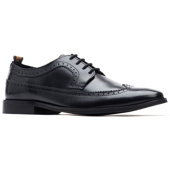 Base London Havisham Leren Heren Zwarte Brogues Schoenen - Image 1