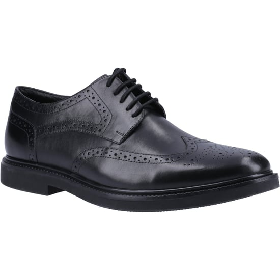 Hush Puppies Kingston Leren Heren Zwarte Brogues Schoenen - Image 1
