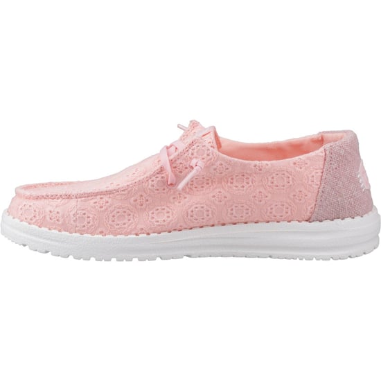 HEYDUDE Wendy Eyelet Lace Katoenmix Dames Lichtroze Mocassins Schoenen - Image 4