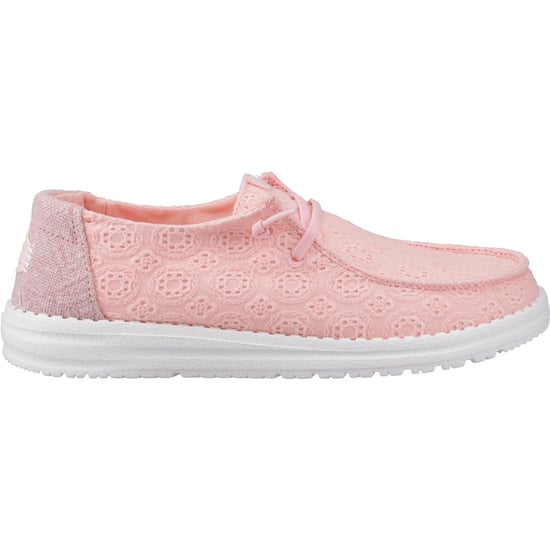 HEYDUDE Wendy Eyelet Lace Katoenmix Dames Lichtroze Mocassins Schoenen - Image 5