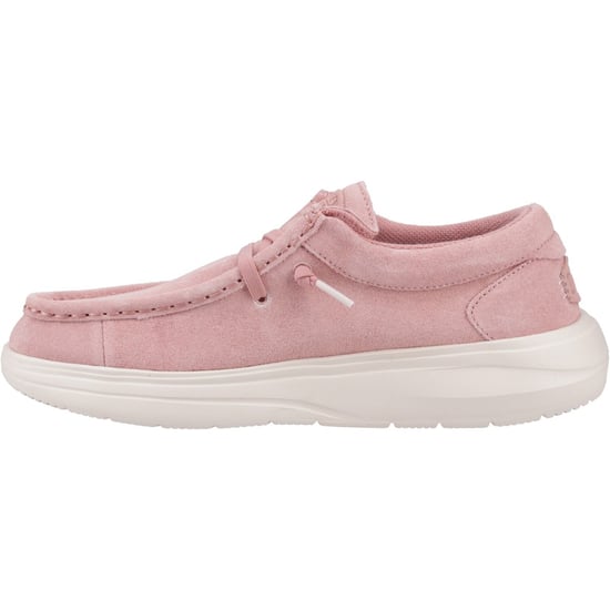 HEYDUDE Wendy COMF Suède Leren Dames Roze Roze/Flonker Rosa Moccasins Schoenen - Image 4