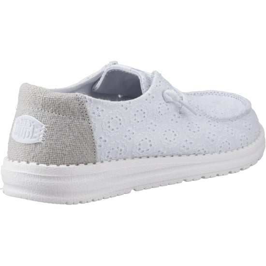 HEYDUDE Wendy Oogjes Veters Katoenmengsel Dames Ancient Blue Moccasins Schoenen - Image 2