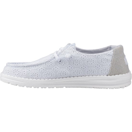 HEYDUDE Wendy Oogjes Veters Katoenmengsel Dames Ancient Blue Moccasins Schoenen - Image 4