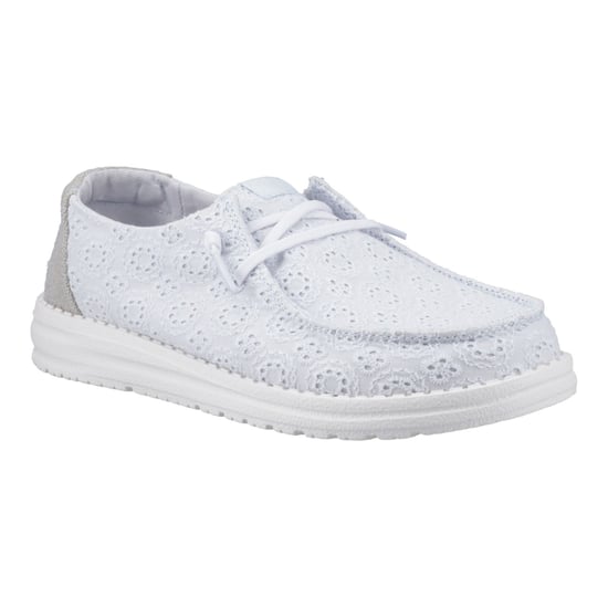 HEYDUDE Wendy Oogjes Veters Katoenmengsel Dames Ancient Blue Moccasins Schoenen - Image 6