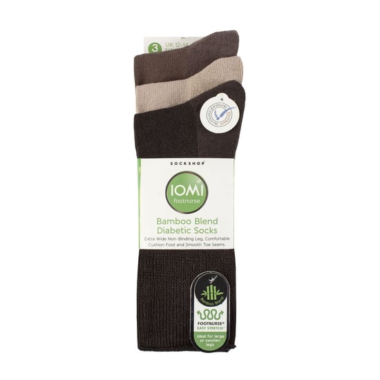 3 Pack Extra Breed Bamboe Diabetessokken voor Opgezette Benen - Image 2