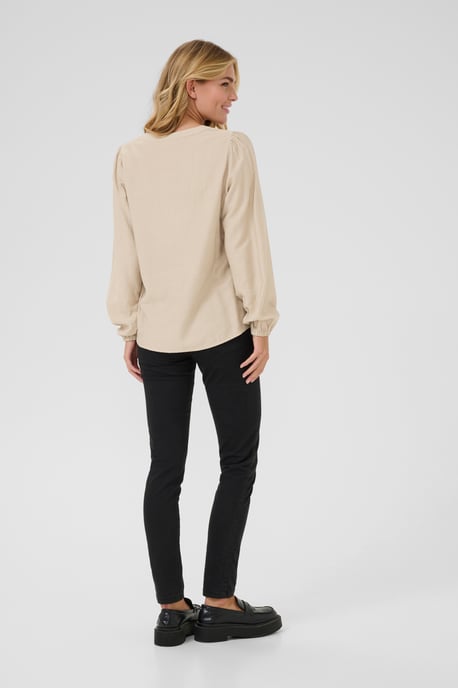 Blouse met lange mouwen Regular fit cream - Image 2