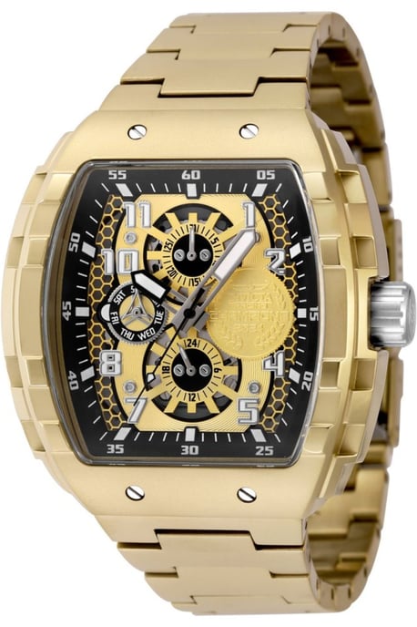 Invicta Racing 49066 Heren Horloge - Quartz Uurwerk - Roestvrij Staal met gouden Wijzerplaat - 47mm - Image 1