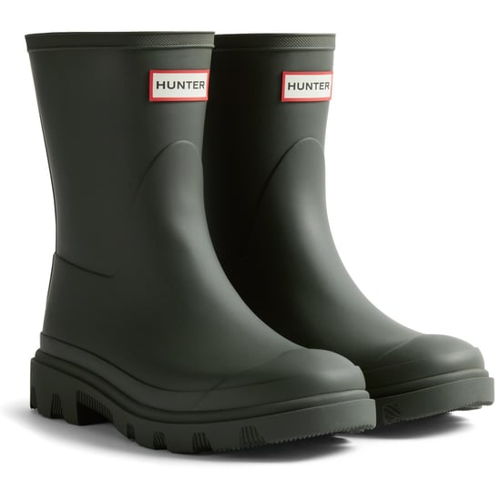 Hunter Downpour Short Boot Rubberen Dames Donker Olijf Groene Wellington Laarzen - Image 1
