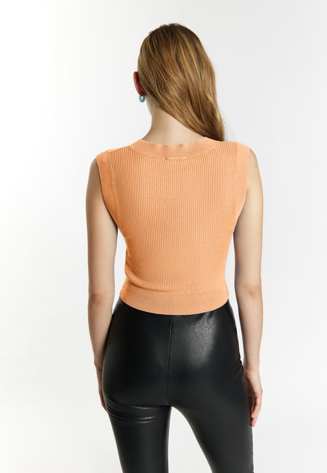 Mymo gebreide trui Dames oranje - Image 5