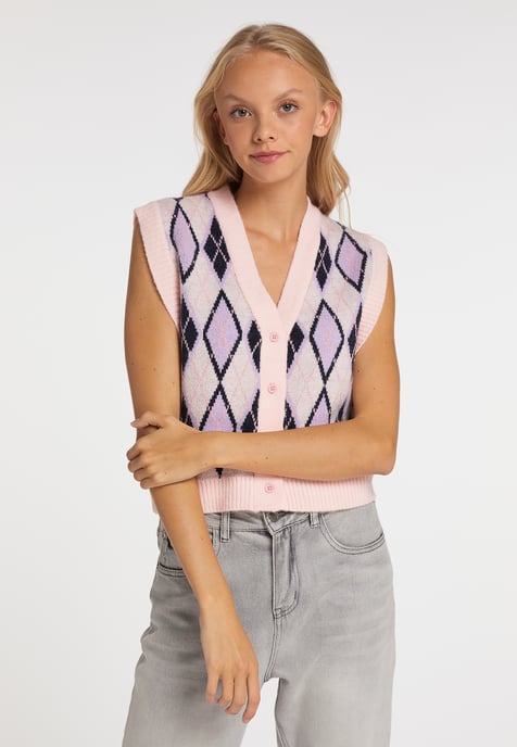 Mymo Gebreide vest Blonda Dames Roze Veelkleurig - Image 3
