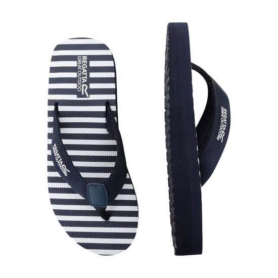 Regatta Dames/dames Catarina teenslippers (Navy/White Stripe) - Image 5