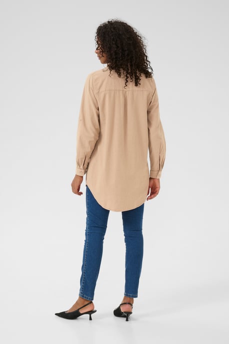 Overhemd met lang mouwen Loose fit sand - Image 4