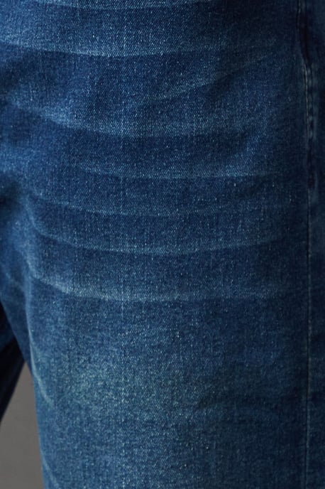 Blue Wash Stretch Straight Fit Jeans - Image 4