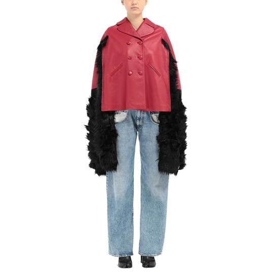 Maison Margiela leren capejas met imitatiebont - Image 2