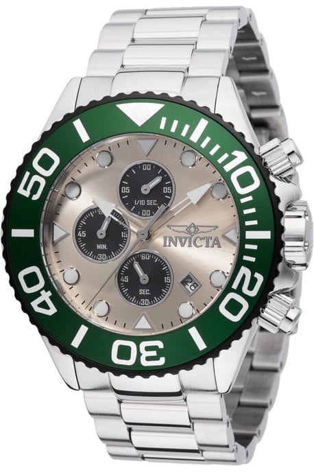 Invicta Grand Diver 48587 Heren Horloge - Quartz Uurwerk - Roestvrij Staal met gouden Wijzerplaat - 52mm - Image 1