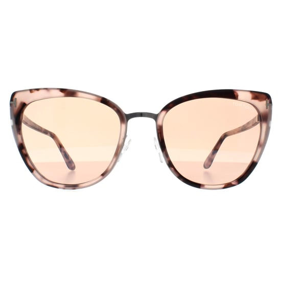 Tom Ford Simona FT0717 55G gekleurde havana bruine spiegelzonnebril - Image 1