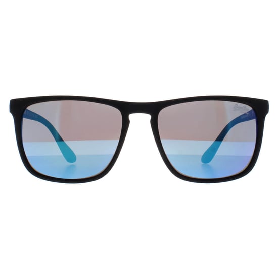 Superdry Shockwave 187 zwart gerubberde zonnebril met violetblauwe spiegel - Image 1