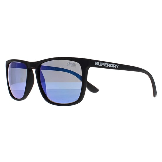 Superdry Shockwave 187 zwart gerubberde zonnebril met violetblauwe spiegel - Image 2