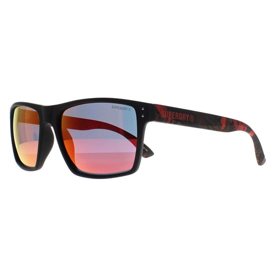 Superdry Kobe 193 matzwarte vulkanische berg oranje rode spiegelzonnebril - Image 2