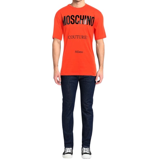 Moschino Couture Gloss Logo Oranje T-shirt - Image 3