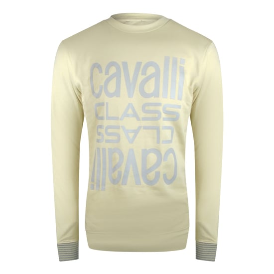 Cavalli Class Multi Logo Beige Zand Sweatshirt - Image 1