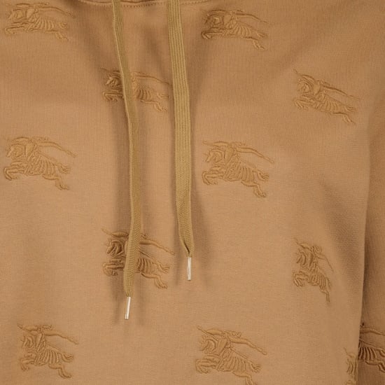 Burberry Logo Geborduurd Trekkoord Hoodie Camel Legacy Bruine Hoodie - Image 2