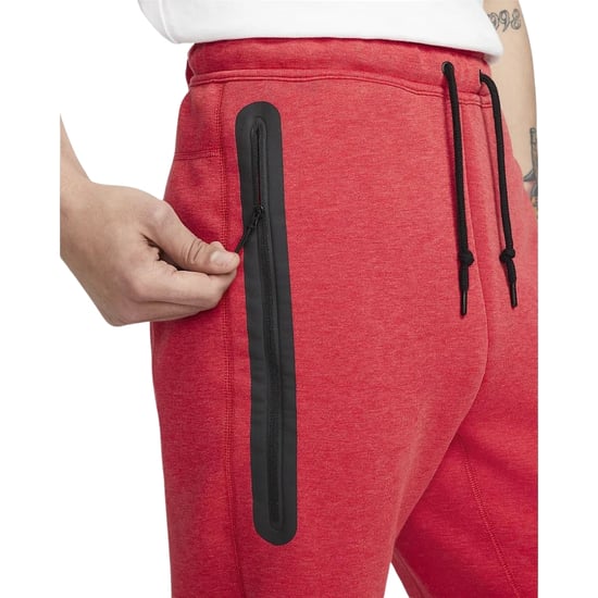 Nike Zwarte Getapete Ritsen Rode Joggingbroek - Image 4