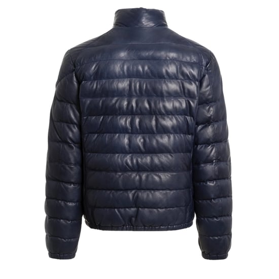Parajumpers Ernie Peacock Marineblauwe Gewatteerde Leren Jas - Image 2