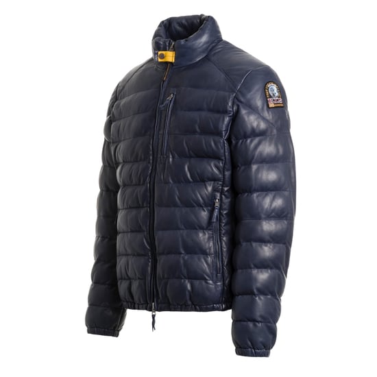 Parajumpers Ernie Peacock Marineblauwe Gewatteerde Leren Jas - Image 3