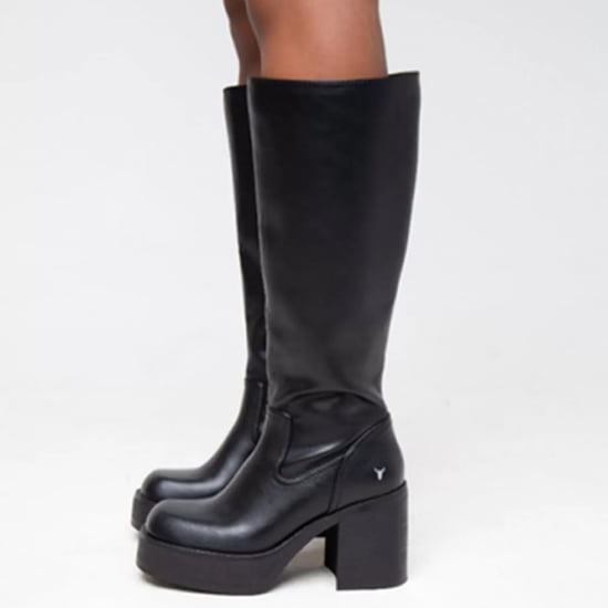 Windsorsmith Dames Zwarte Kunstleren Kniehoge Platform Hak Laarzen - Niche - Image 5
