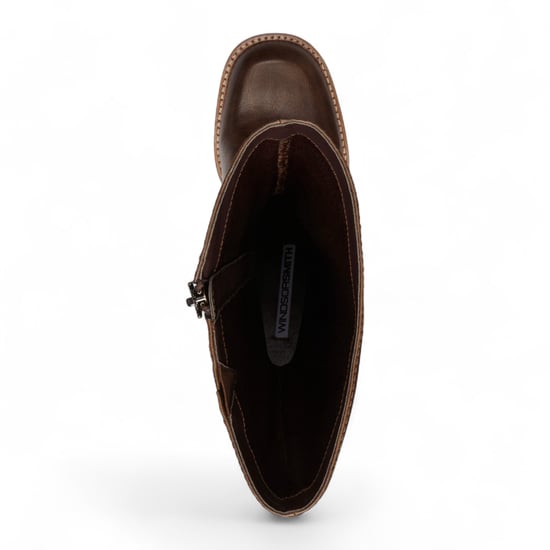 Windsorsmith Dames Oak Brown Kunstleren Kniehoge Platform Hak Laarzen - Niche - Image 4
