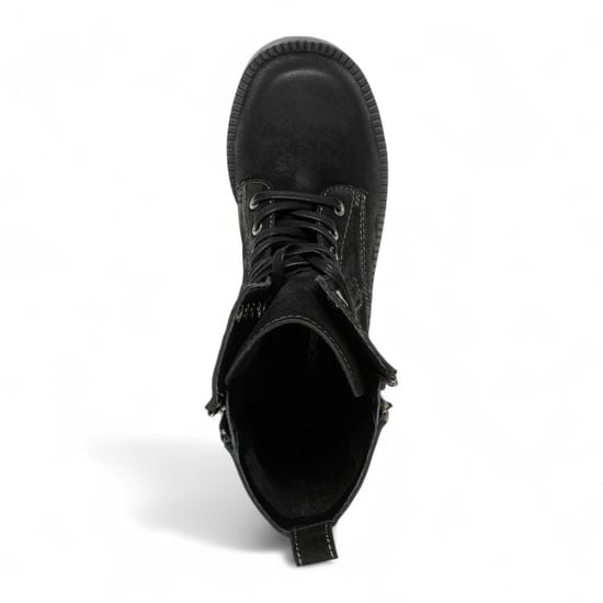 Windsorsmith Dames Zwarte Suède Combat Boots Mid-Calf Veterschoenen Bikerschoenen - Verzamelen - Image 5