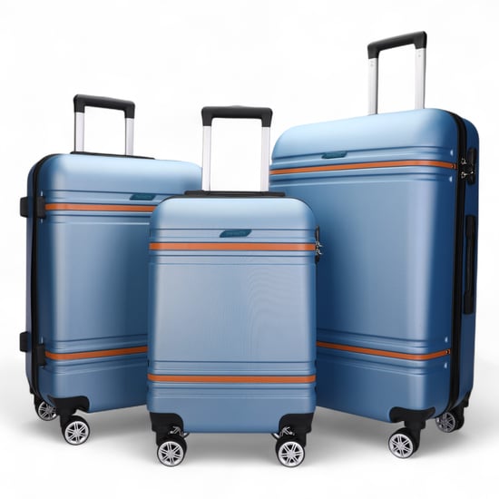 Hardshell Blue Navy Cabinekofferset Robuuste ABS Lichtgewicht Bagage Vakantietas - Image 1