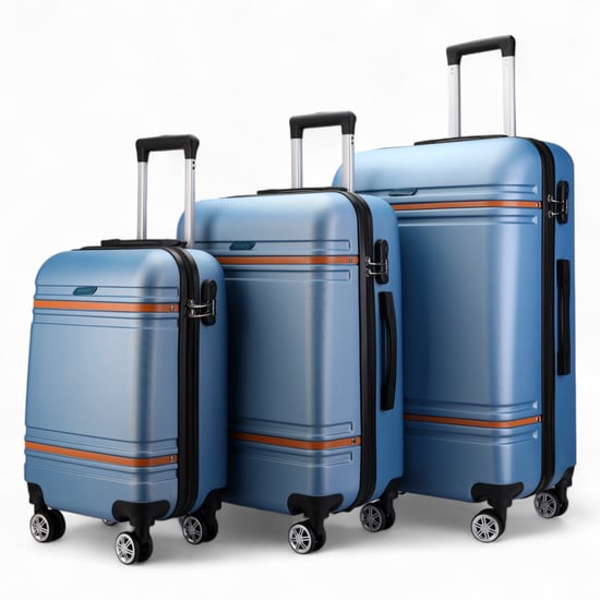 Hardshell Blue Navy Cabinekofferset Robuuste ABS Lichtgewicht Bagage Vakantietas - Image 4