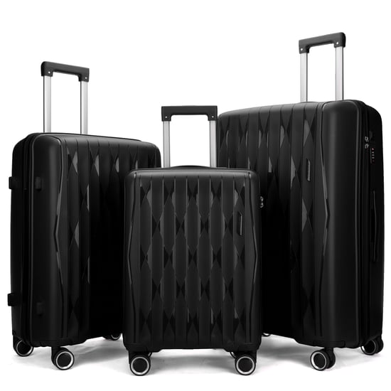 Harde zwarte kofferset met 8 wielen, TSA-koffer voor op reis - Image 4