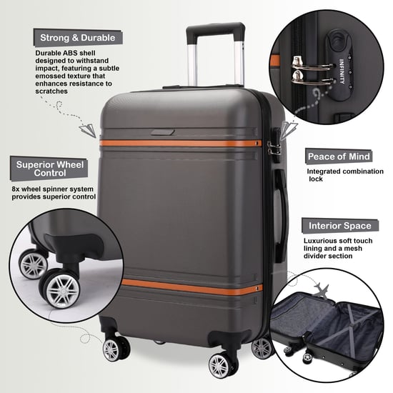 Hardshell Charcoal Black Cabine Kofferset Robuuste ABS Lichtgewicht Bagage Vakantietas - Image 3