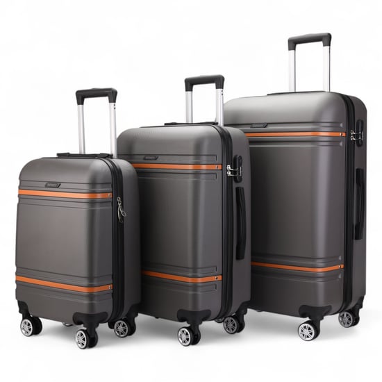 Hardshell Charcoal Black Cabine Kofferset Robuuste ABS Lichtgewicht Bagage Vakantietas - Image 4