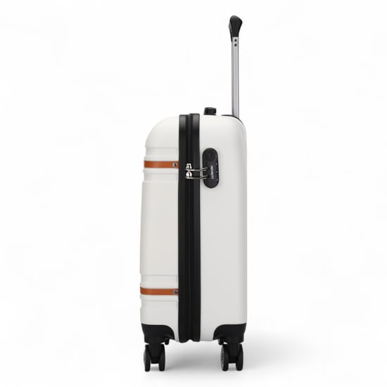 Harde crèmekleurige witte handbagagekoffer, robuuste ABS lichtgewicht bagage, vakantietas - Image 5