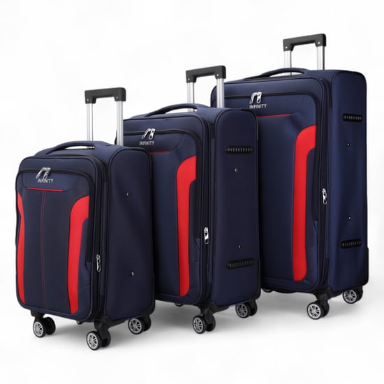 Blauwe uitbreidbare zachte koffer met 8 wielen, reisbagageset, lichte handbagage - Image 4