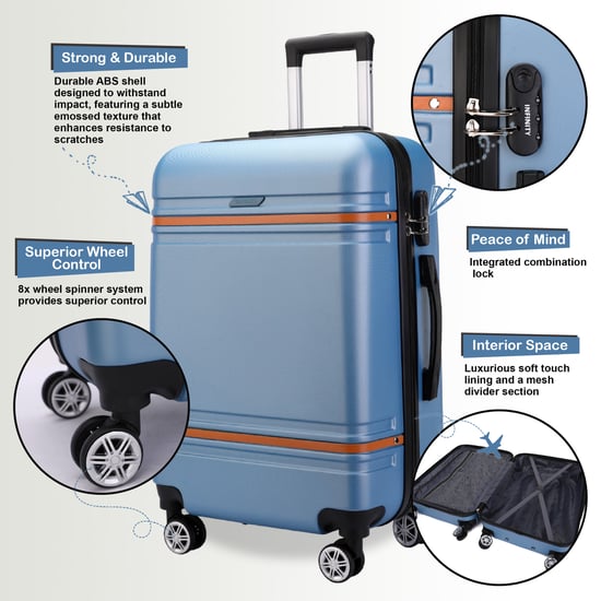 Harde koffer in marineblauw, robuust ABS, lichtgewicht bagage, vakantietas - Image 3