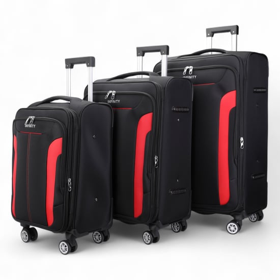 Zwarte uitbreidbare zachte koffer met 8 wielen, reisbagageset, lichte handbagage - Image 4