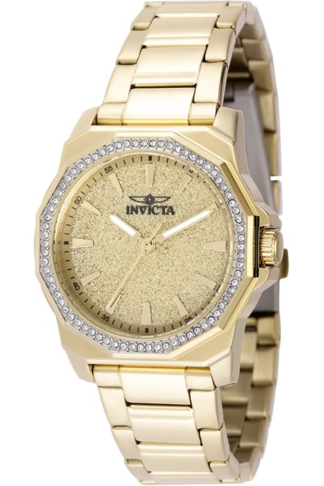 Invicta Speedway 49130 Dames Horloge - Quartz Uurwerk - Roestvrij Staal met gouden Wijzerplaat - 34mm - Image 1