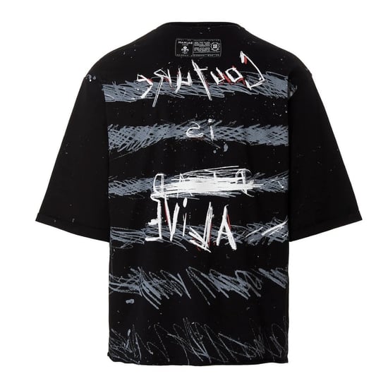 Balmain Paris Graffiti Coin Logo Zwart T-shirt - Image 2