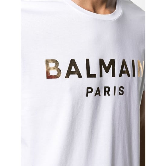 Balmain Paris Gold Foil Logo Wit T-shirt - Image 4